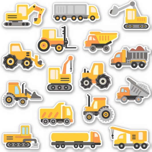 Sticker Véhicules de construction pour enfants (Devant)