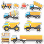 Sticker Véhicules du chantier de construction pour enfants (Devant)