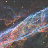 Sticker Veil Nebula Supernova Reste Télescope Hubble (Devant)