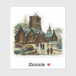 Sticker Veille de Noël Église Chants de Noël victoriens Ch