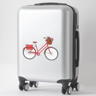 Sticker Vélo à fleurs - Rouge