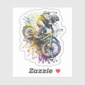 Sticker Vélo BMX Wheelie Fixbike pour cavalier. Vélo moder (Feuille)