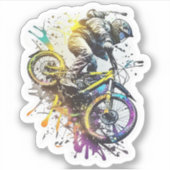 Sticker Vélo BMX Wheelie Fixbike pour cavalier. Vélo moder (Devant)