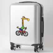 Sticker Vélo cool Giraffe équitation (Sur valise)