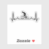 Sticker Vélo Cyclisme Heartbeat Line Dons Drôle (Feuille)