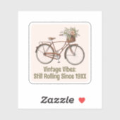 Sticker Vélo vintage Customisé (Feuille)