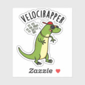 Sticker Veloci-rapper Dinosaure Drôle (Feuille)