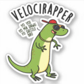 Sticker Veloci-rapper Dinosaure Drôle (Devant)