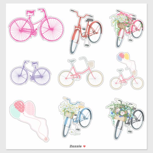 Sticker Vélos rétro (Feuille)