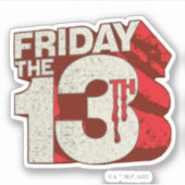 Sticker Vendredi 13 | Logo 3D empilé saignant (Devant)