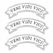 Sticker VENI VIDI VICI - Je suis venu j'ai vu que j'ai con (Devant)