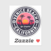 Sticker Venice Beach California Retro Sunset Souvenirs 60s (Feuille)