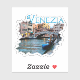 Sticker Venise, Italie : Le long du canal