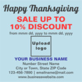 Sticker Vente d'action de grâces sur le vinyle bleu clair (Devant)