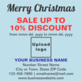 Sticker Vente de Noël d'affaires sur le Vinyl bleu clair (Devant)