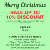 Sticker Vente de Noël d'affaires sur vinyle vert clair (Devant)