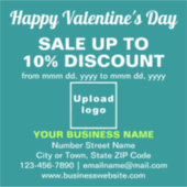 Sticker Vente Valentine d'affaires sur le Vinyl Vert Turqu (Devant)