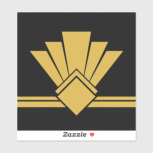 Sticker Ventilateur d'or Art Déco Faux Pell et Stick