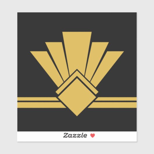 Sticker Ventilateur d'or Art Déco Faux Pell et Stick (Feuille)