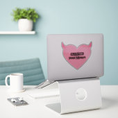 Sticker ventre rose (Ordinateur portable sur le bureau)