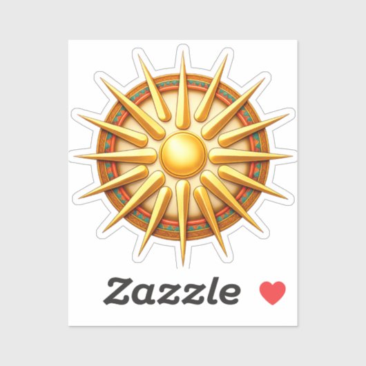 Sticker Vergina Sun Emblem – Ancient Macedonian Symbol (Feuille)