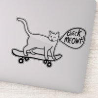 VÉRIFIEZ MEOWT ! Chat de planche à roulettes Noir