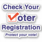 Sticker Vérifiez vos élections d'inscription électorale 20 (Devant)