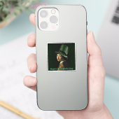 Sticker Vermeer Perle Boucle Trèfle Saint-Patrick (Téléphone)
