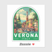 Sticker Vérone Italie Travel Art Vintage (Feuille)