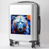 Sticker Verre coloré ours (Sur valise)
