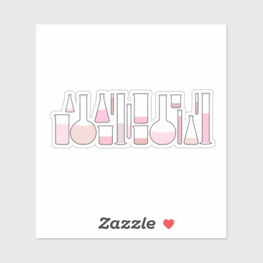 Sticker Verre de laboratoire rose (Feuille)