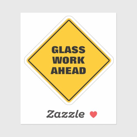 Sticker Verre de signalisation routière de prudence à l'av (Feuille)