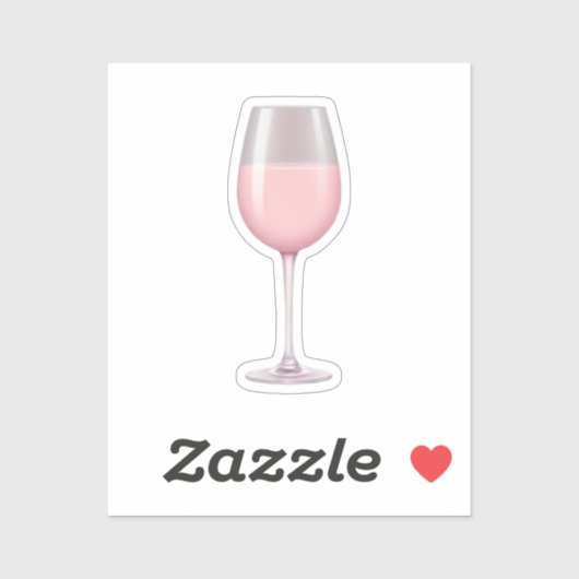 Sticker Verre rose Emoji Art (Feuille)