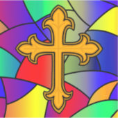 Sticker Verre tendu et croix religieuse (Devant)