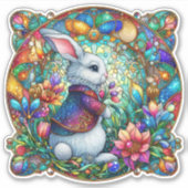 Sticker Verre tourbillon de lapin de Pâques (Devant)
