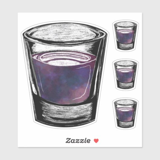 Sticker verres à shot (Feuille)