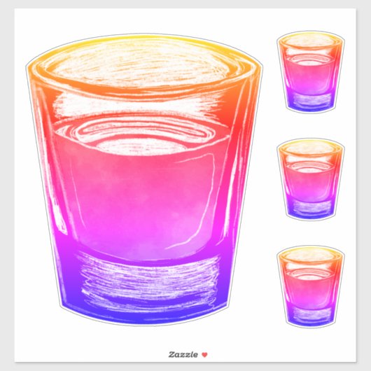 Sticker verres à shot (Feuille)
