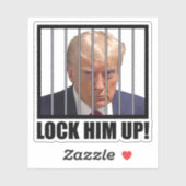 Sticker Verrouillez-Le ! Trump Mugshot (Feuille)