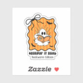 Sticker Vers de livre Ghost Lecture Retro Bow Creepin’ It  (Feuille)