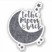 Sticker Vers la lune et vers l'arrière (Devant)