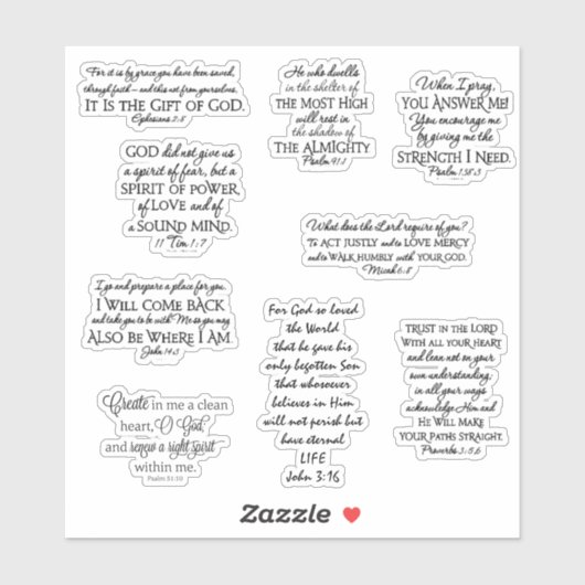 Sticker verset de la Bible (Feuille)