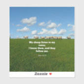Sticker verset de la Bible, Jean 10:27, mouton (Feuille)