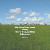 Sticker verset de la Bible, Jean 10:27, mouton (Devant)