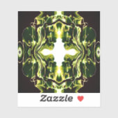 Sticker Vert Abstraite Acrylique Fluide Art (Feuille)