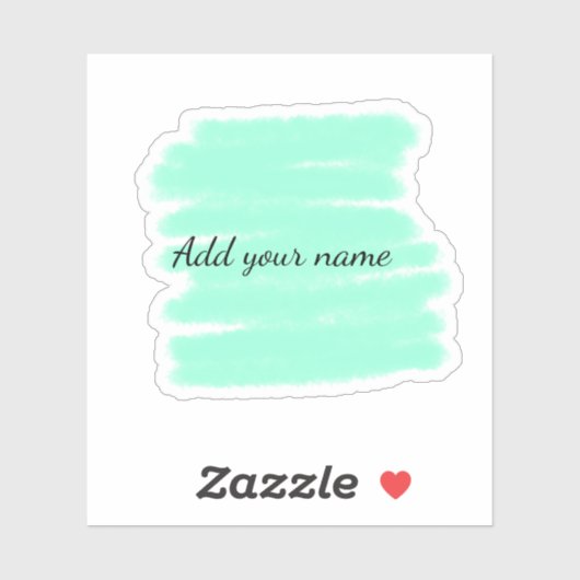 Sticker Vert aquarelle ajouter nom message texte lancer (Feuille)