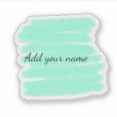 Sticker Vert aquarelle ajouter nom message texte lancer (Devant)