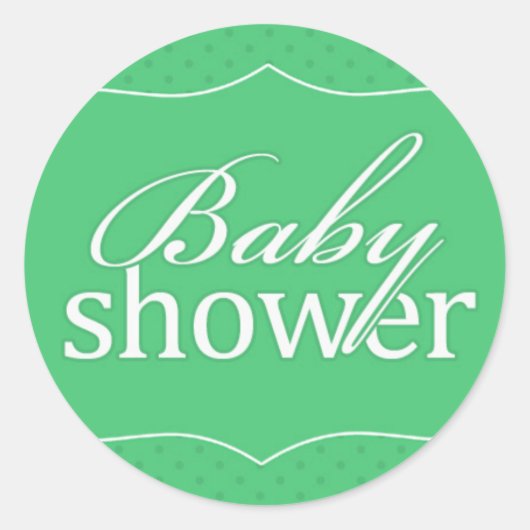 Sticker vert baby shower (Devant)