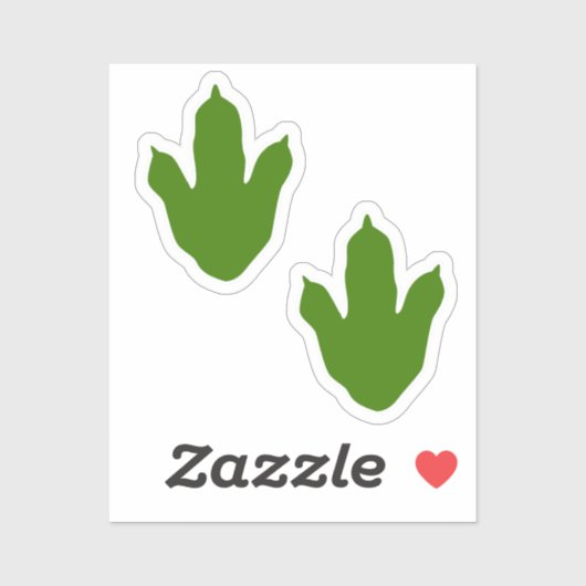 Sticker Vert + Blanc Dinosaure Empreinte Enveloppe Anniver (Feuille)