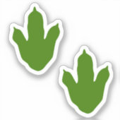 Sticker Vert + Blanc Dinosaure Empreinte Enveloppe Anniver (Recto)