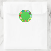 Sticker vert couronne de fleurs (Sac)